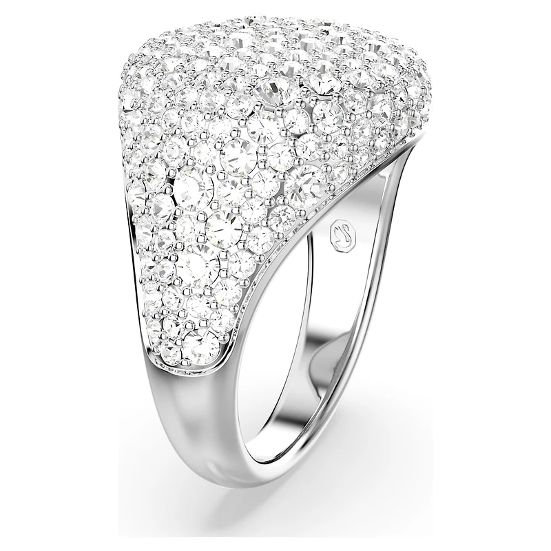 Sublima cocktail ring, White, Rhodium plated
