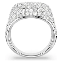 Meteora cocktail ring, White, Rhodium plated by SWAROVSKI