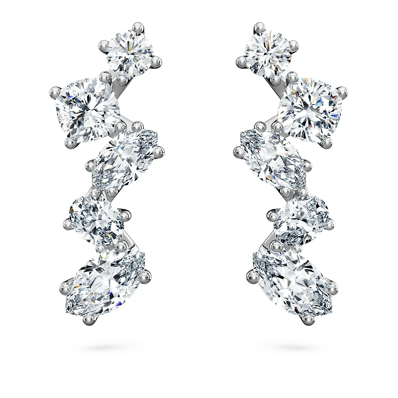 Galaxy ear cuffs, Lab-grown diamonds 1.25 ct tw, Mixed shapes, 14K white gold by SWAROVSKI