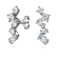Galaxy ear cuffs, Lab-grown diamonds 1.25 ct tw, Mixed shapes, 14K white gold by SWAROVSKI