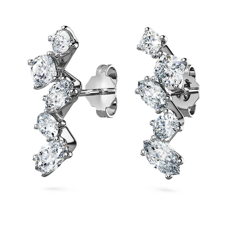 Galaxy ear cuffs, Lab-grown diamonds 1.25 ct tw, Mixed shapes, 14K white gold by SWAROVSKI