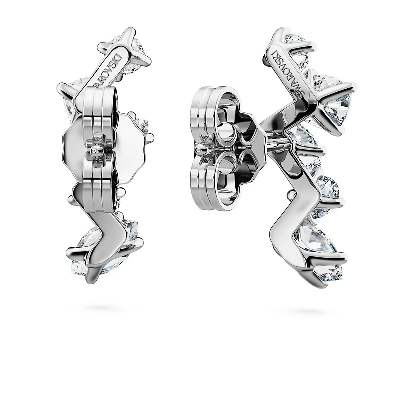 Galaxy ear cuffs, Lab-grown diamonds 1.25 ct tw, Mixed shapes, 14K white gold by SWAROVSKI