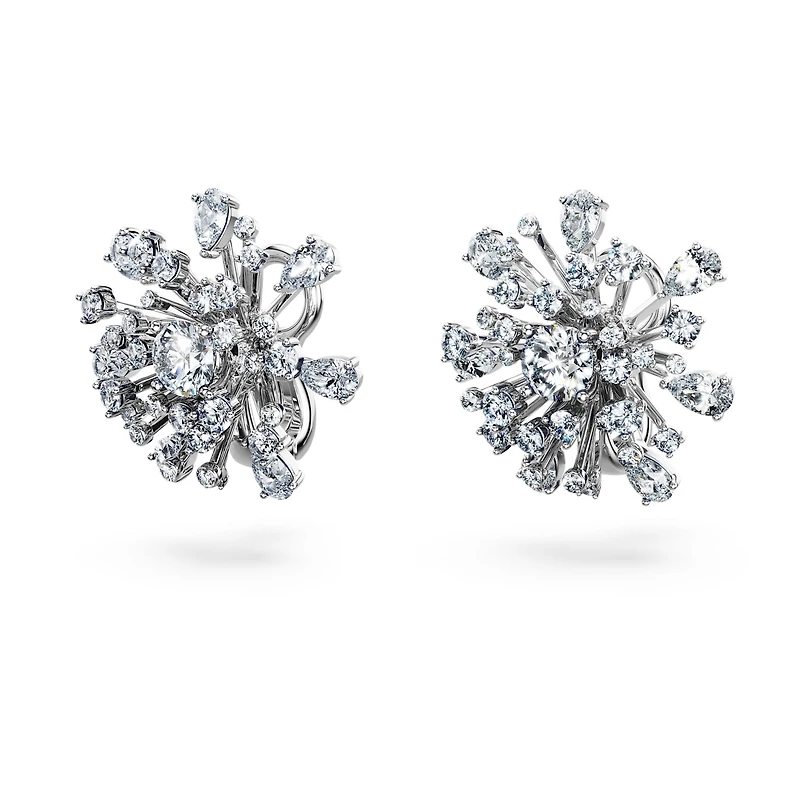 Galaxy stud earrings, Lab-grown diamonds 5.5 ct tw, Mixed shapes, 14K white gold by SWAROVSKI