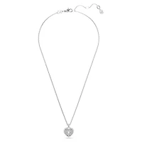 Idyllia pendant, Heart, White, Rhodium plated by SWAROVSKI