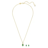 Chroma set, Mixed cuts, Green, 18K gold finish