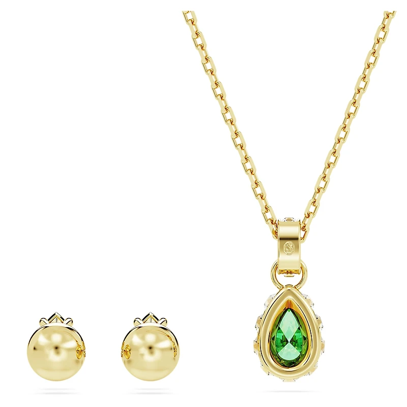 Chroma set, Mixed cuts, Green, 18K gold finish