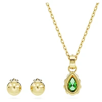 Chroma set, Mixed cuts, Green, 18K gold finish