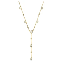 Imber Y necklace, Round cut, White, Gold-tone plated by SWAROVSKI