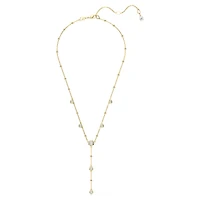 Imber y necklace, Round cut, White, 18K gold finish