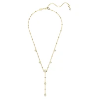 Imber Y necklace, Round cut, White, Gold-tone plated by SWAROVSKI