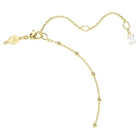 Imber Y necklace, Round cut, White, 18K gold finish