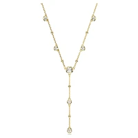 Imber Y necklace, Round cut, White, Gold-tone plated by SWAROVSKI