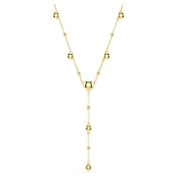Imber Y necklace, Round cut, White, 18K gold finish