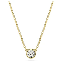 Imber pendant, Round cut, White, 18K gold finish
