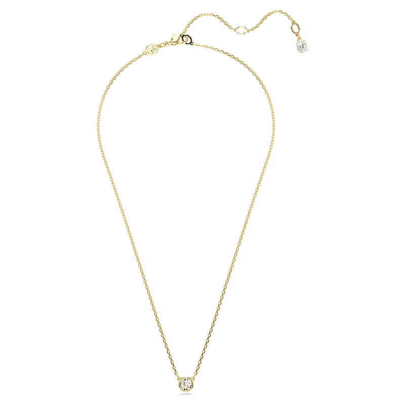 Imber pendant, Round cut, White, 18K gold finish