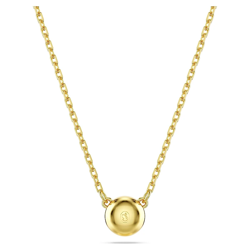 Imber pendant, Round cut, White, 18K gold finish