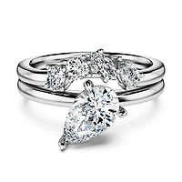 Galaxy ring, Set (2), Lab-grown diamonds 1.4 ct tw, Pear shape, 14K white gold by SWAROVSKI