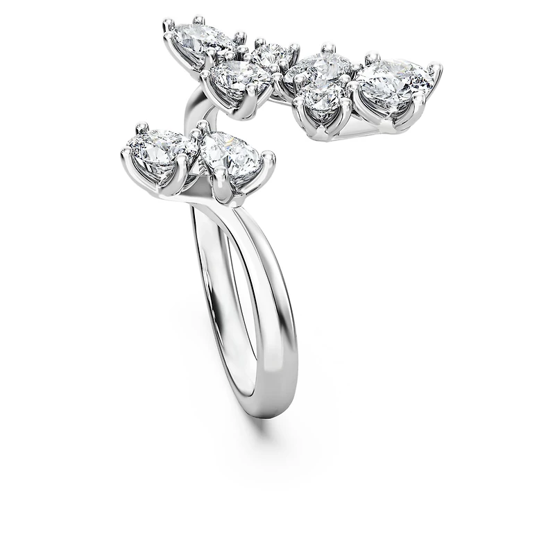 Galaxy bypass ring, Lab-grown diamonds 1.25 ct tw, Mixed shapes, 14K white gold by SWAROVSKI