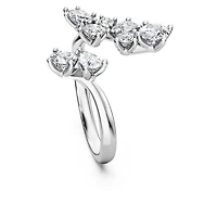 Galaxy bypass ring, Lab-grown diamonds 1.25 ct tw, Mixed shapes, 14K white gold by SWAROVSKI