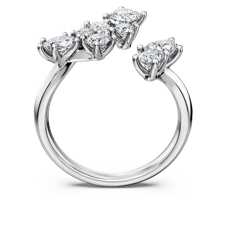 Galaxy bypass ring, Lab-grown diamonds 1.25 ct tw, Mixed shapes, 14K white gold by SWAROVSKI