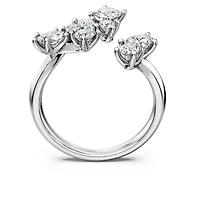 Galaxy bypass ring, Lab-grown diamonds 1.25 ct tw, Mixed shapes, 14K white gold by SWAROVSKI