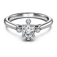 Galaxy ring, Lab-grown diamonds 0.5 ct tw, Round shape, 14K white gold by SWAROVSKI
