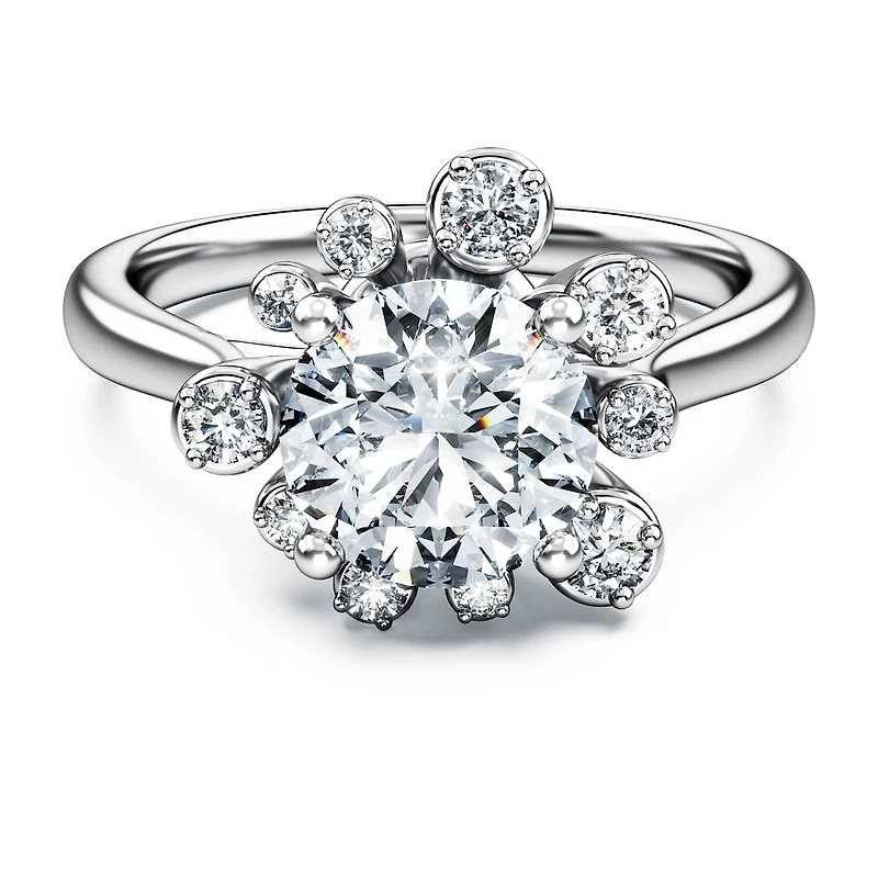 Galaxy ring, Lab-grown diamonds 2 ct tw, Round shape, 14K white gold by SWAROVSKI