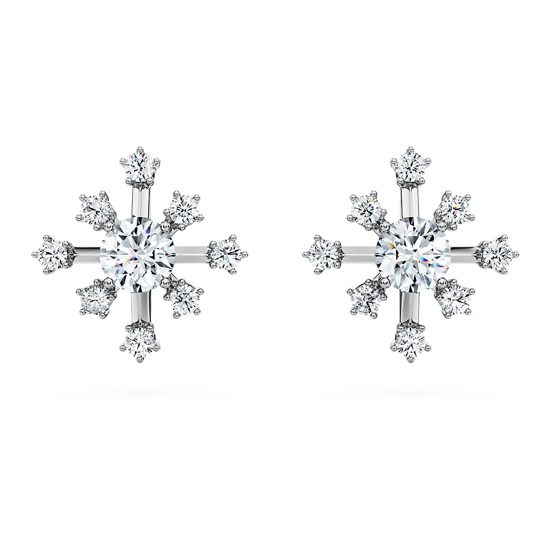 Galaxy stud earrings, Lab-grown diamonds 0.5 ct tw, Round shape, 14K white gold by SWAROVSKI