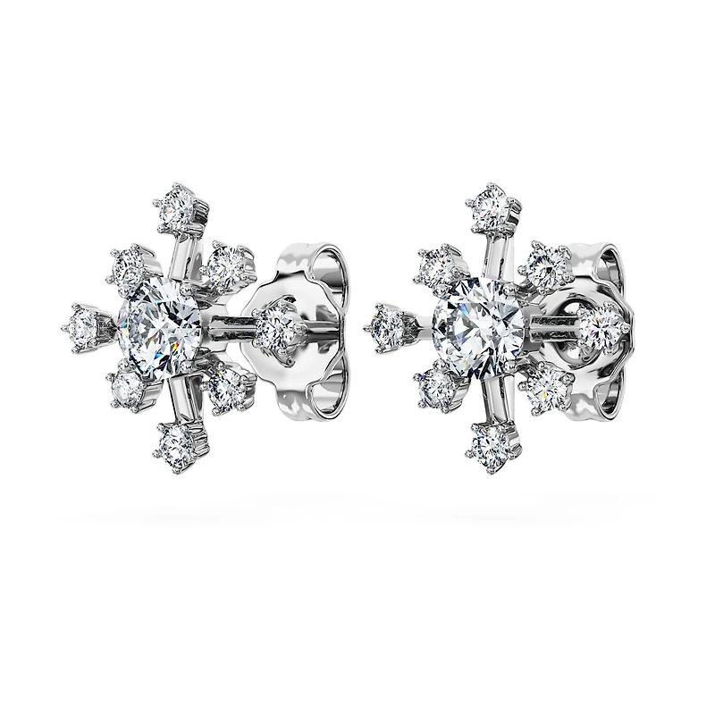 Galaxy stud earrings, Lab-grown diamonds 0.5 ct tw, Round shape, 14K white gold by SWAROVSKI