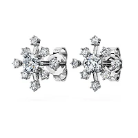 Galaxy stud earrings, Lab-grown diamonds 0.5 ct tw, Round shape, 14K white gold by SWAROVSKI