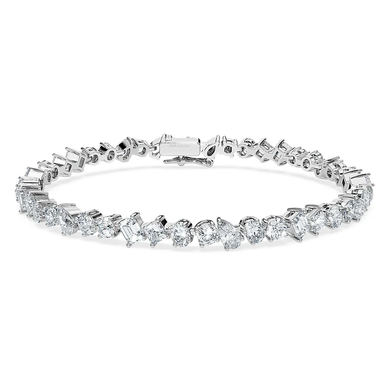 Galaxy Tennis bracelet, Lab-grown diamonds 5 ct tw, Mixed shapes, 14K white gold by SWAROVSKI