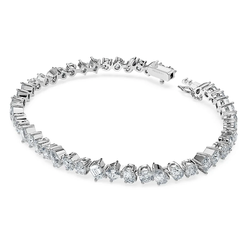Galaxy Tennis bracelet, Lab-grown diamonds 5 ct tw, Mixed shapes, 14K white gold by SWAROVSKI