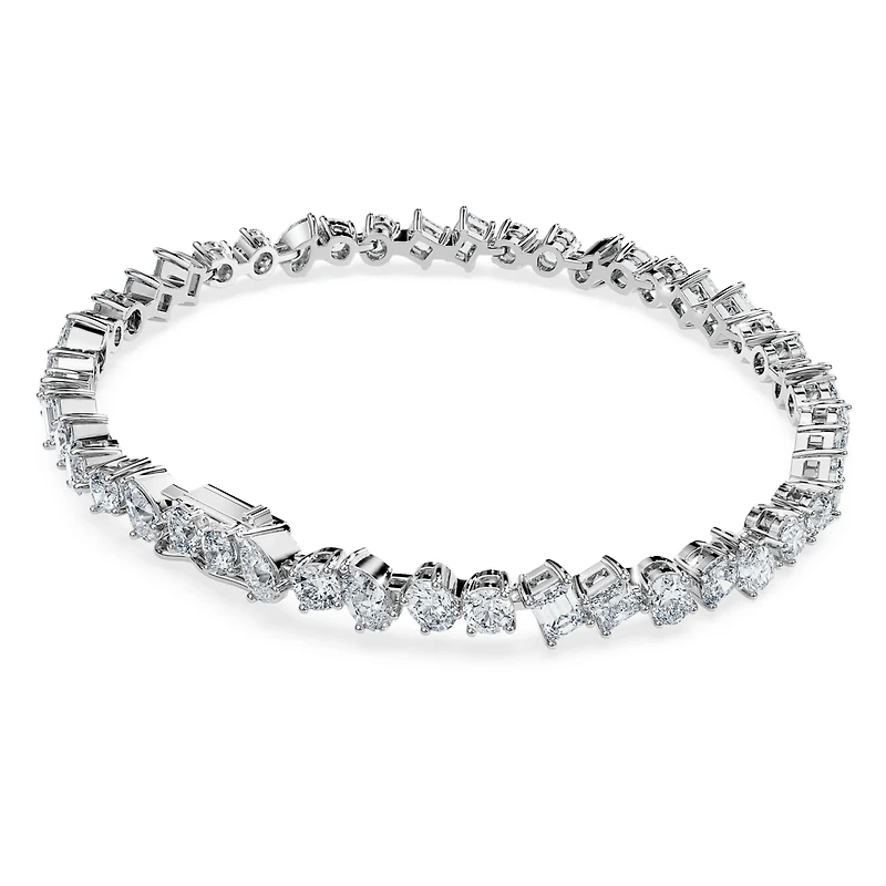 Galaxy Tennis bracelet, Lab-grown diamonds 5 ct tw, Mixed shapes, 14K white gold by SWAROVSKI