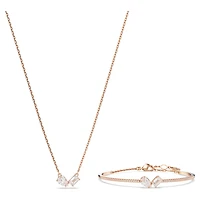 Mesmera set, Mixed cuts, White, Rose gold-tone plated by SWAROVSKI