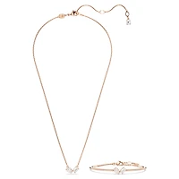 Mesmera set, Mixed cuts, White, Rose gold-tone plated by SWAROVSKI