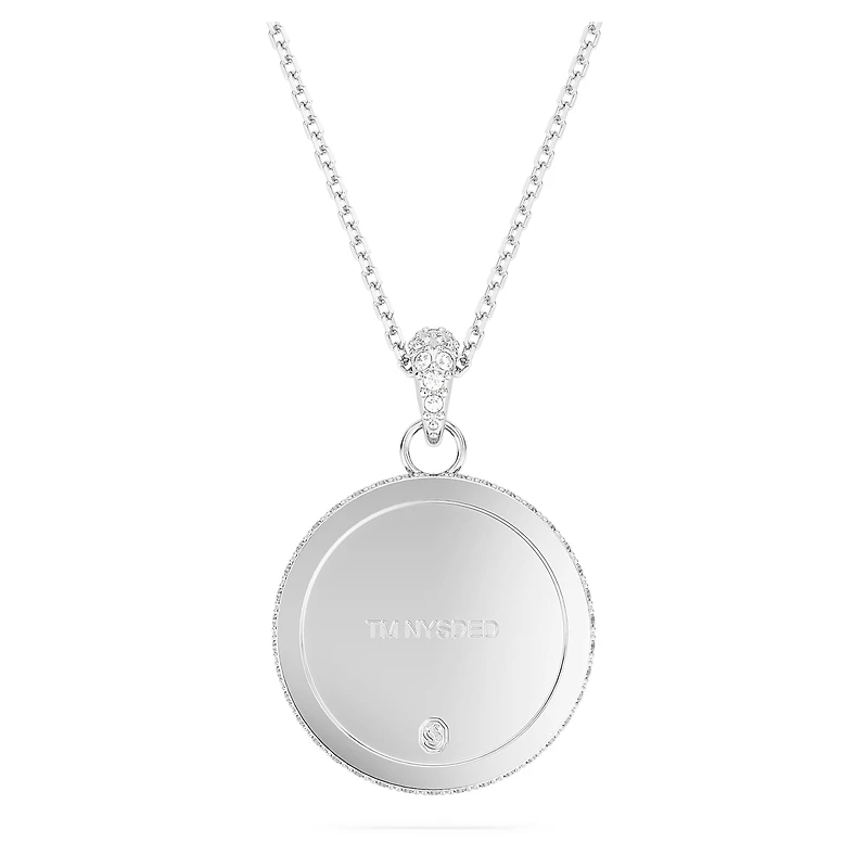 I LOVE NY pendant, White, Rhodium plated by SWAROVSKI