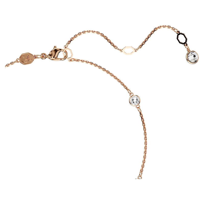 Dragon & Phoenix pendant, Crystal pearls, Dragon’s claw, White, 18K rose gold finish