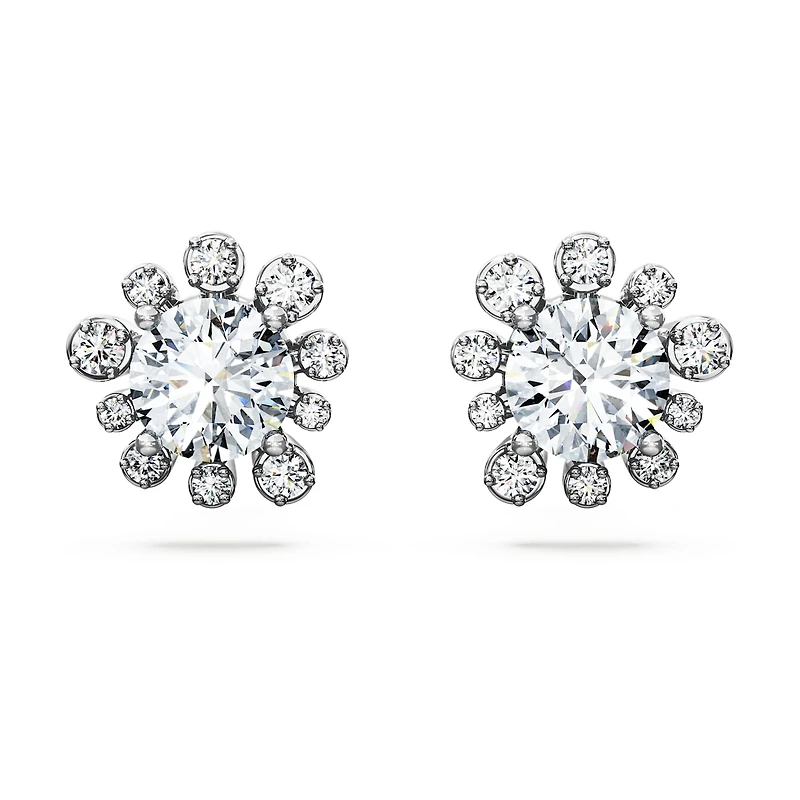 Galaxy stud earrings, Lab-grown diamonds 2.3 ct tw, Round shape, 14K white gold by SWAROVSKI