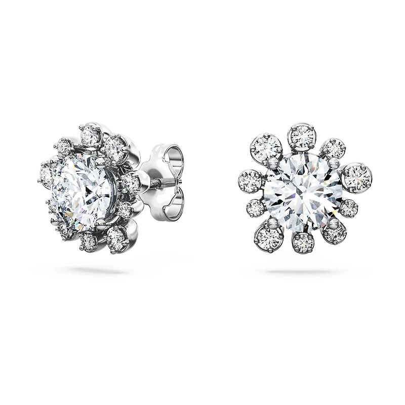 Galaxy stud earrings, Lab-grown diamonds 2.3 ct tw, Round shape, 14K white gold by SWAROVSKI