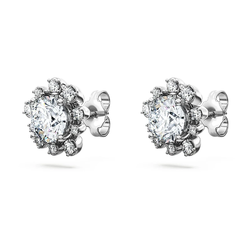 Galaxy stud earrings, Lab-grown diamonds 2.3 ct tw, Round shape, 14K white gold by SWAROVSKI