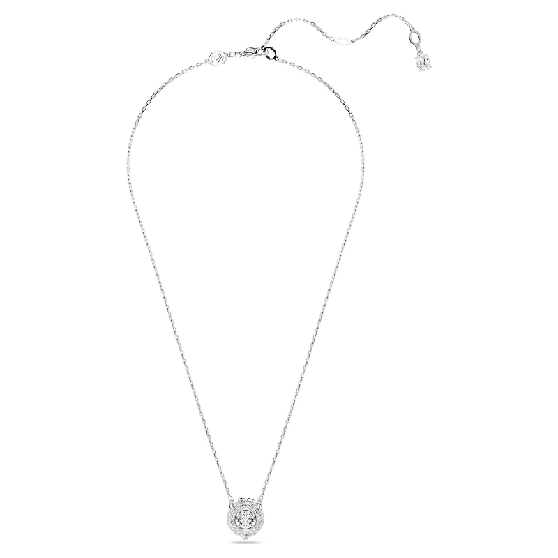 Dragon & Phoenix pendant, Dragon’s claw, White, Rhodium plated by SWAROVSKI