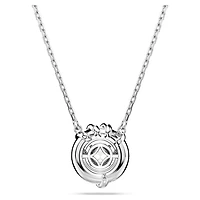 Dragon & Phoenix pendant, Dragon’s claw, White, Rhodium plated by SWAROVSKI