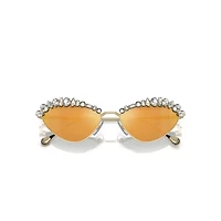 Sunglasses, Statement, Cat-eye shape, SK7009, Gold tone by SWAROVSKI