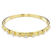 Numina bangle, Mixed round cuts, White, Gold-tone plated