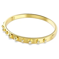 Numina bangle, Mixed round cuts, White, Gold-tone plated