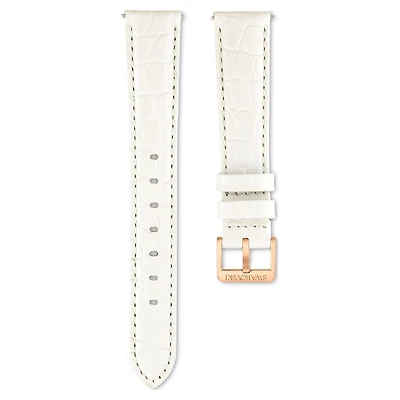 Watch strap, 16 mm (0.63") width, Leather strap, White