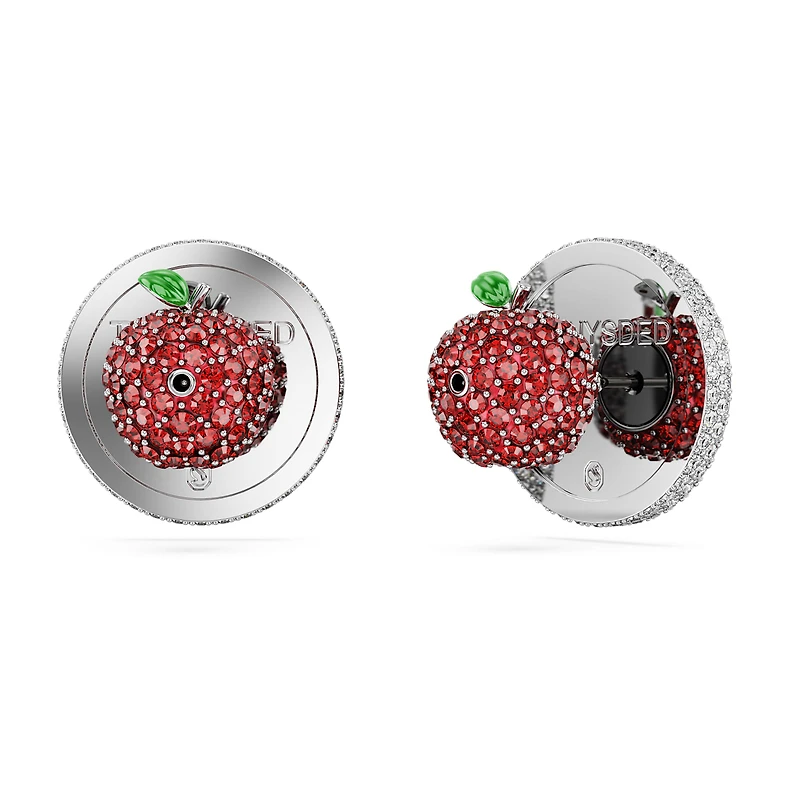 I LOVE NY stud earrings, White, Rhodium plated by SWAROVSKI