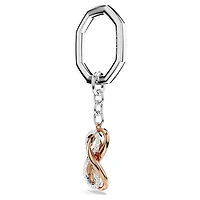 Hperbola key ring, Infinity, White, Mixed metal finish