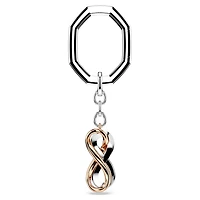 Hperbola key ring, Infinity, White, Mixed metal finish