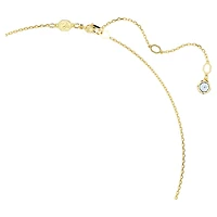 Imber necklace, Round cut, Light blue, Gold-tone plated by SWAROVSKI